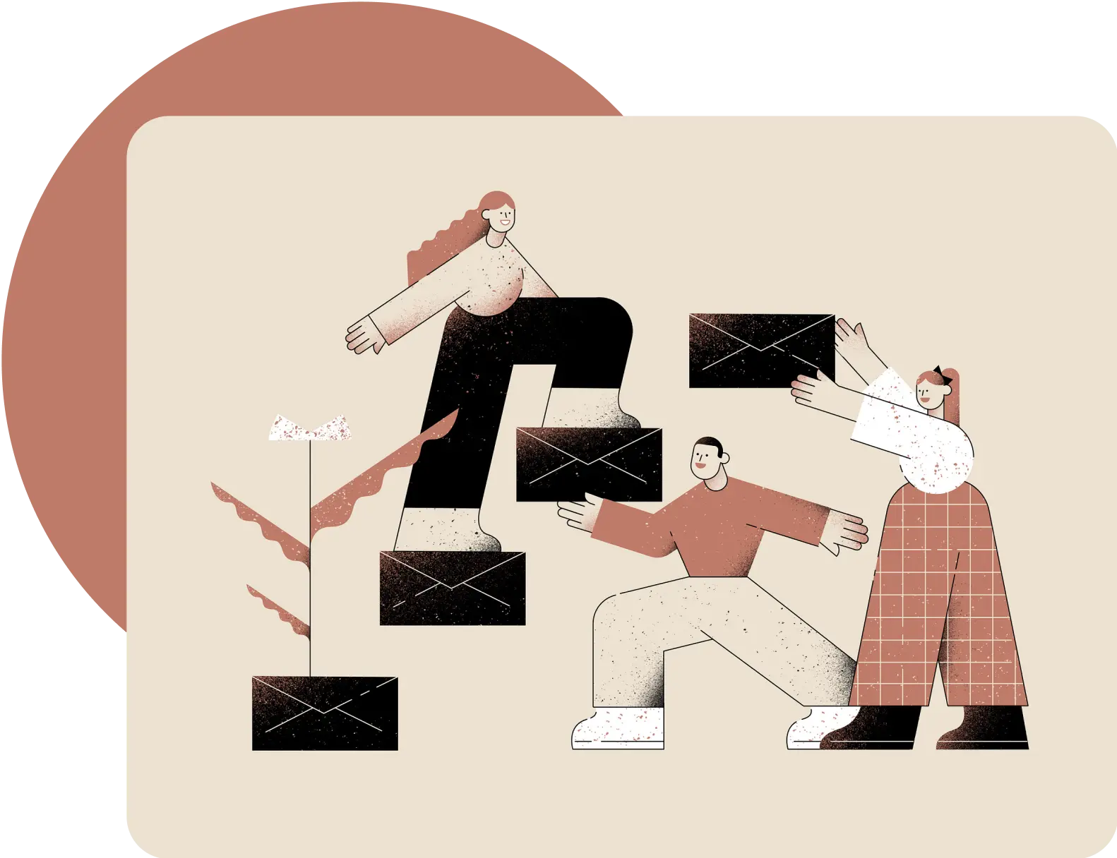 Ilustración acerca de correo electrónicos